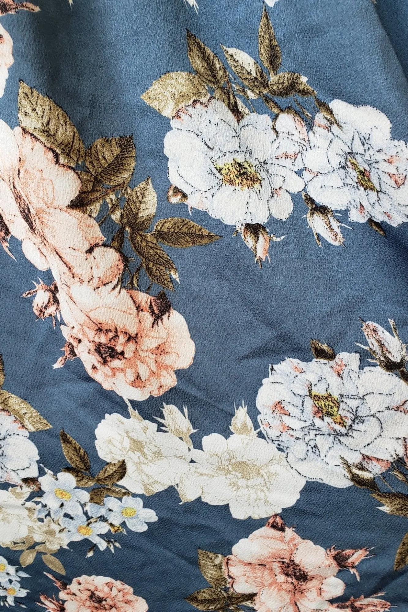 Baltic Born Fabric Swatch - Sicily Satin | Blue Floral