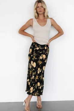 Baltic Born Fairchild Skirt | Black Floral