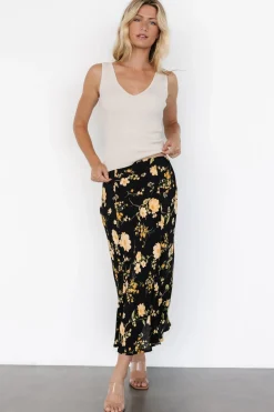 Baltic Born Fairchild Skirt | Black Floral