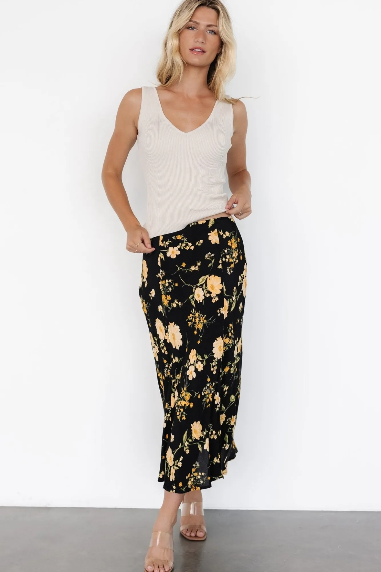Baltic Born Fairchild Skirt | Black Floral