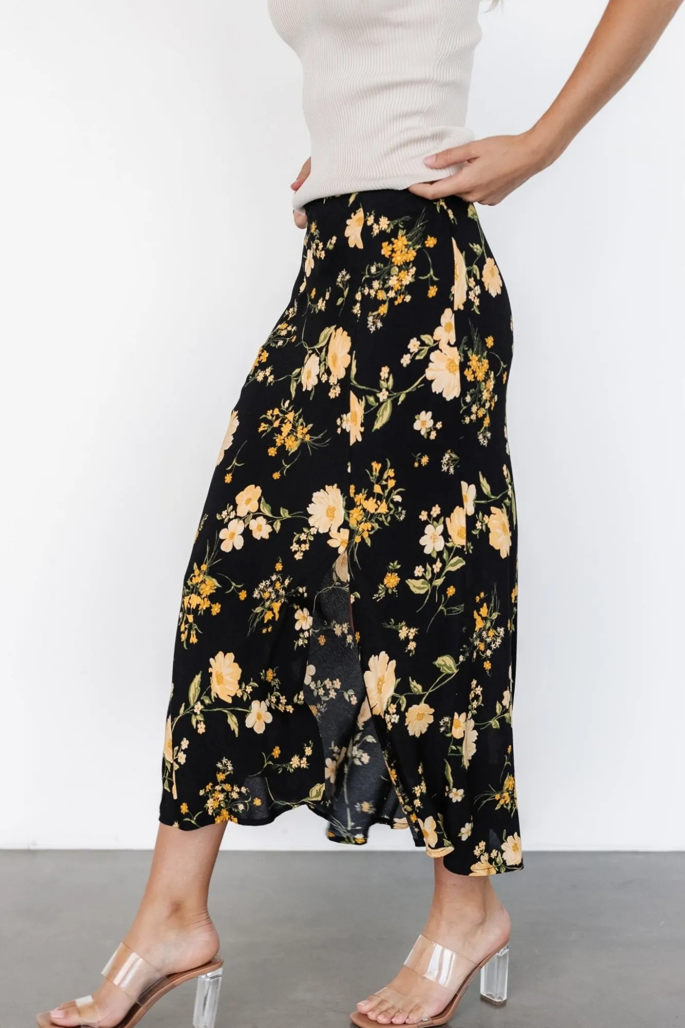Baltic Born Fairchild Skirt | Black Floral