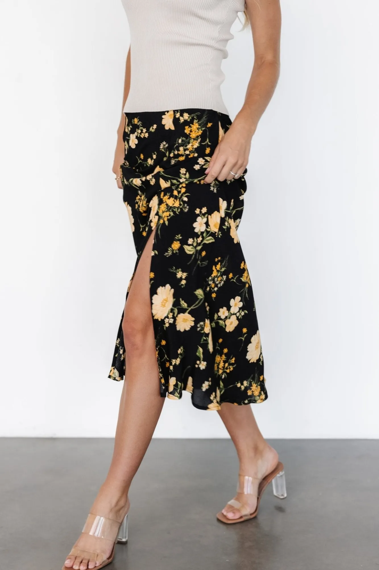 Baltic Born Fairchild Skirt | Black Floral