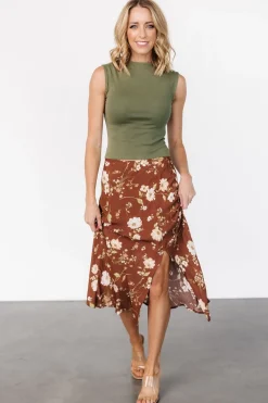 Baltic Born Fairchild Skirt | Brown Floral