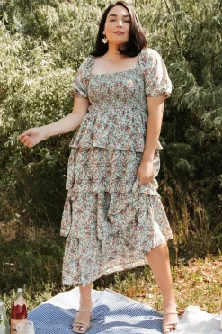 Baltic Born Felicia Tiered Maxi Dress | Green Multi