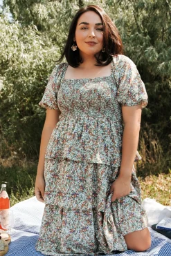 Baltic Born Felicia Tiered Maxi Dress | Green Multi