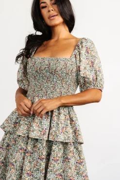Baltic Born Felicia Tiered Maxi Dress | Green Multi