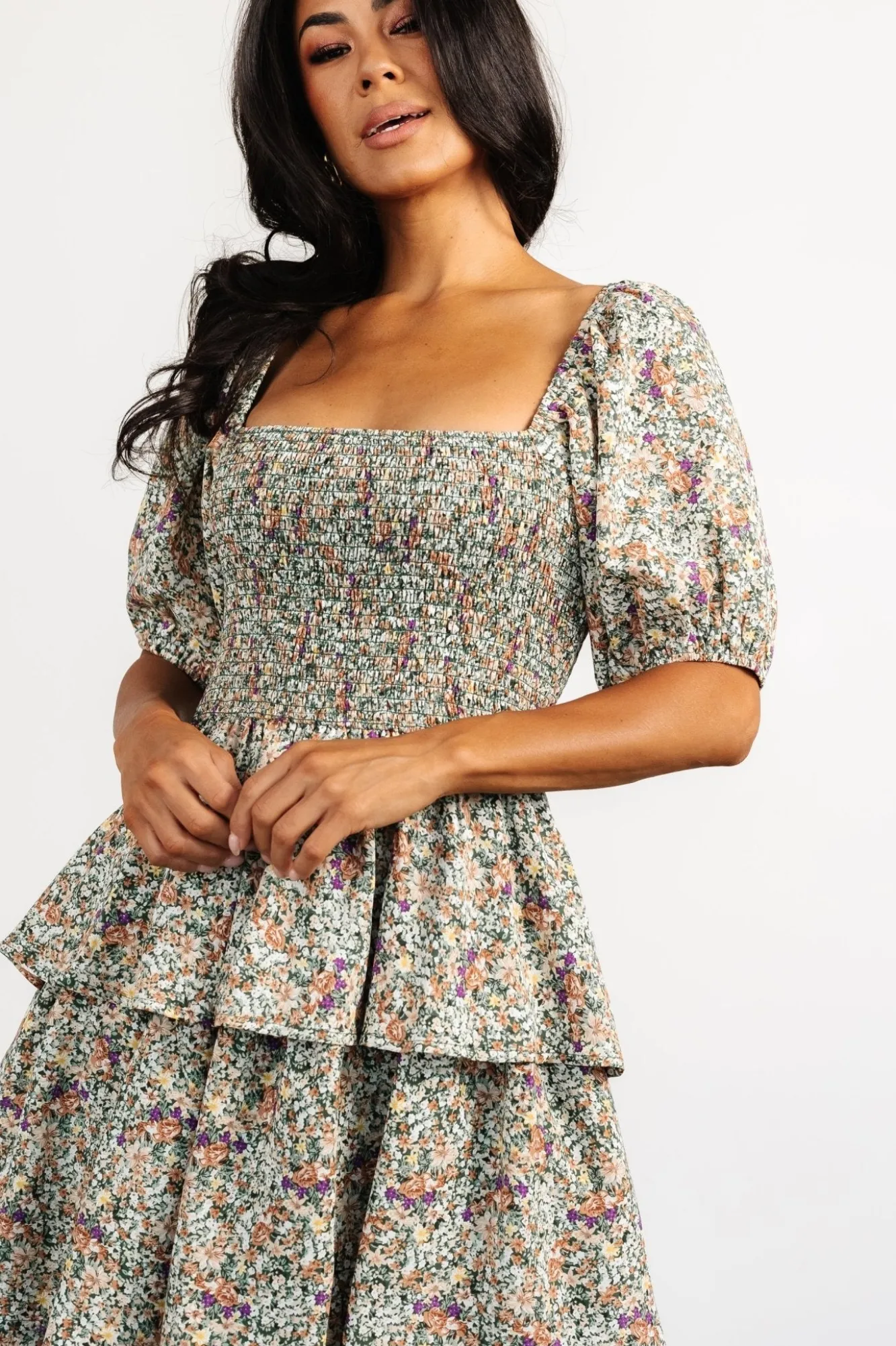 Baltic Born Felicia Tiered Maxi Dress | Green Multi