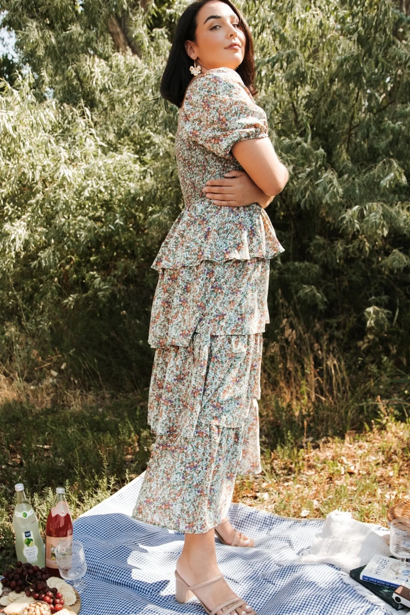 Baltic Born Felicia Tiered Maxi Dress | Green Multi