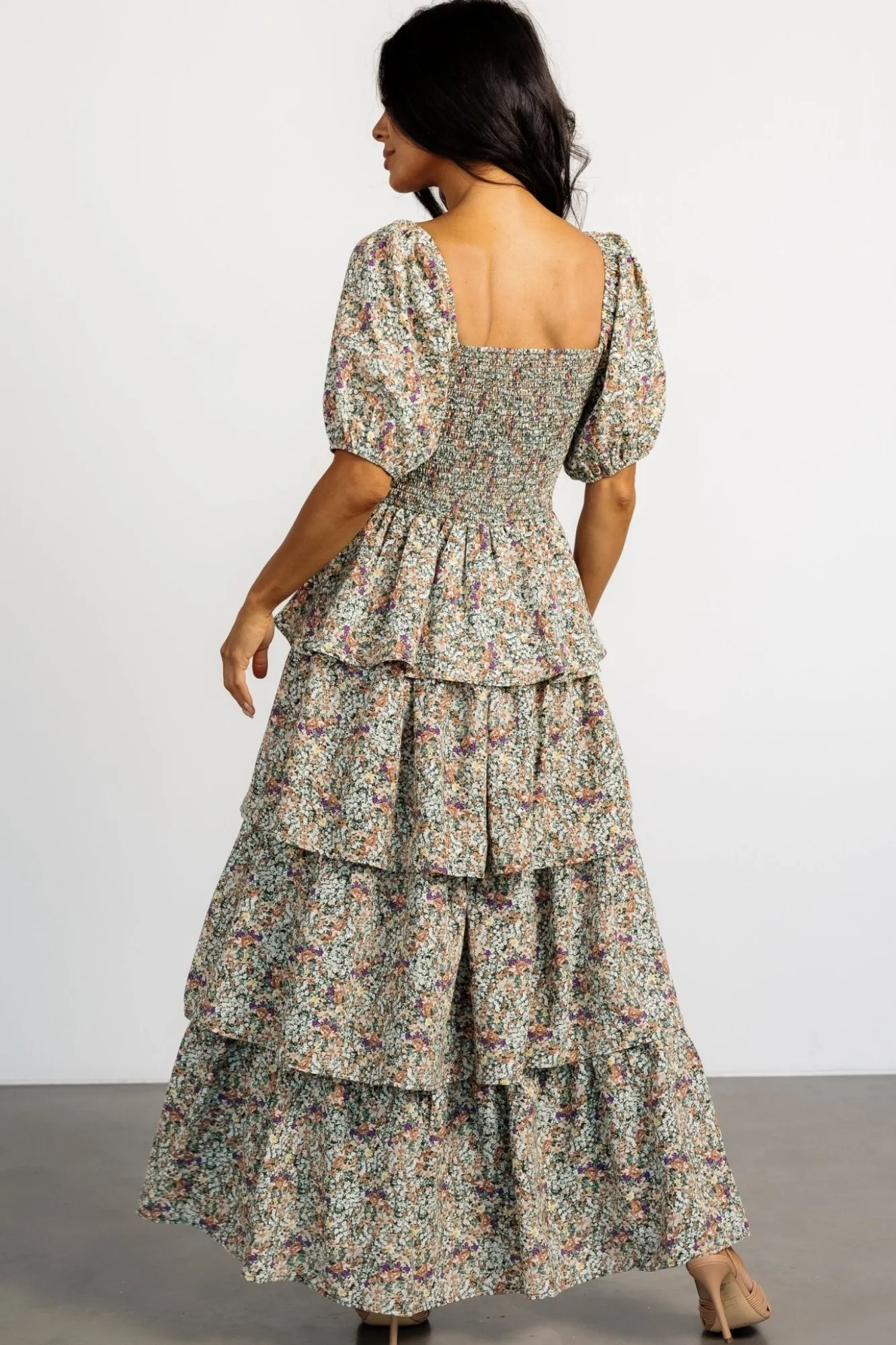 Baltic Born Felicia Tiered Maxi Dress | Green Multi