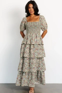 Baltic Born Felicia Tiered Maxi Dress | Green Multi