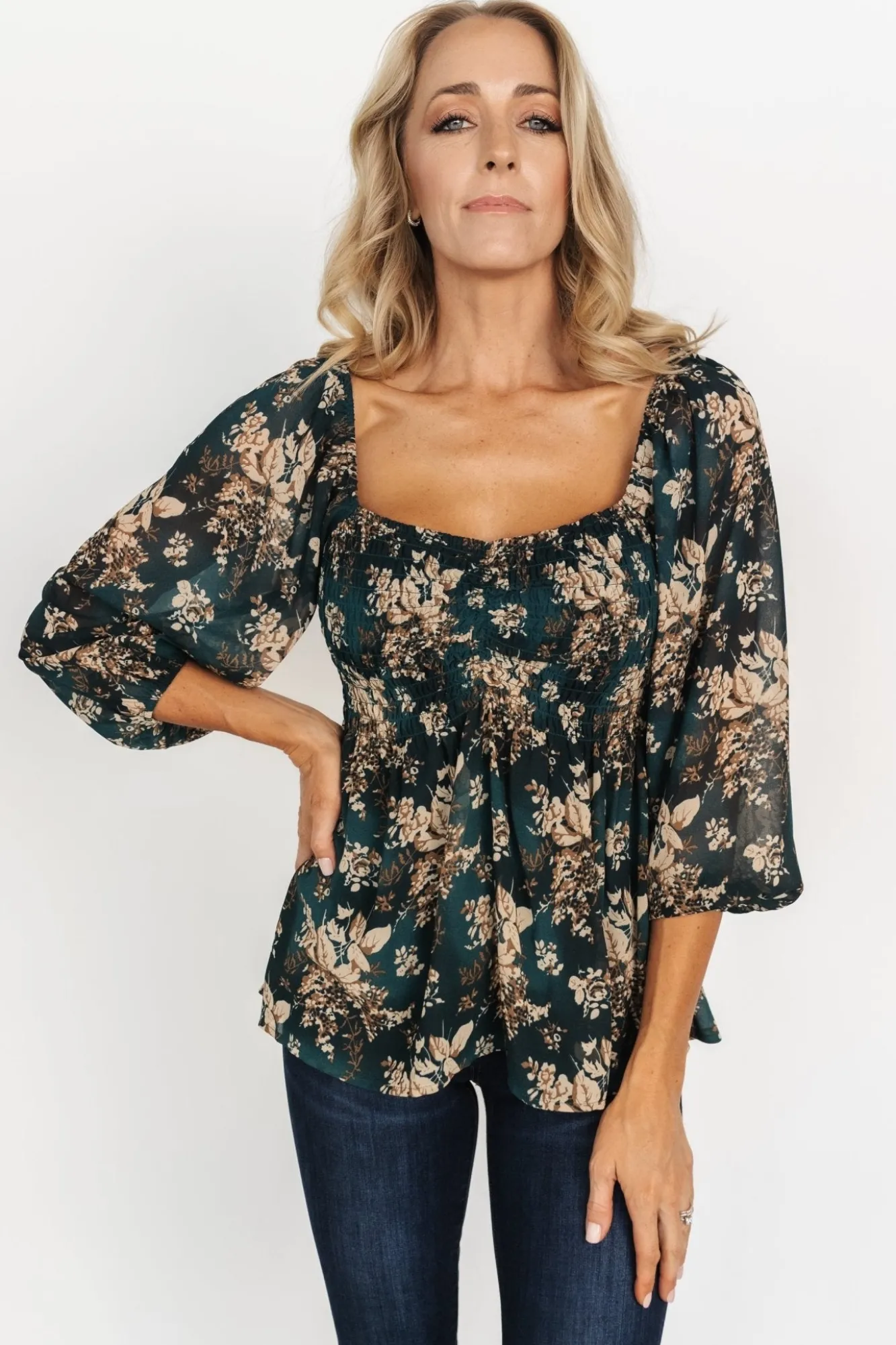 Baltic Born Fenna Smocked Top | Topaz Floral
