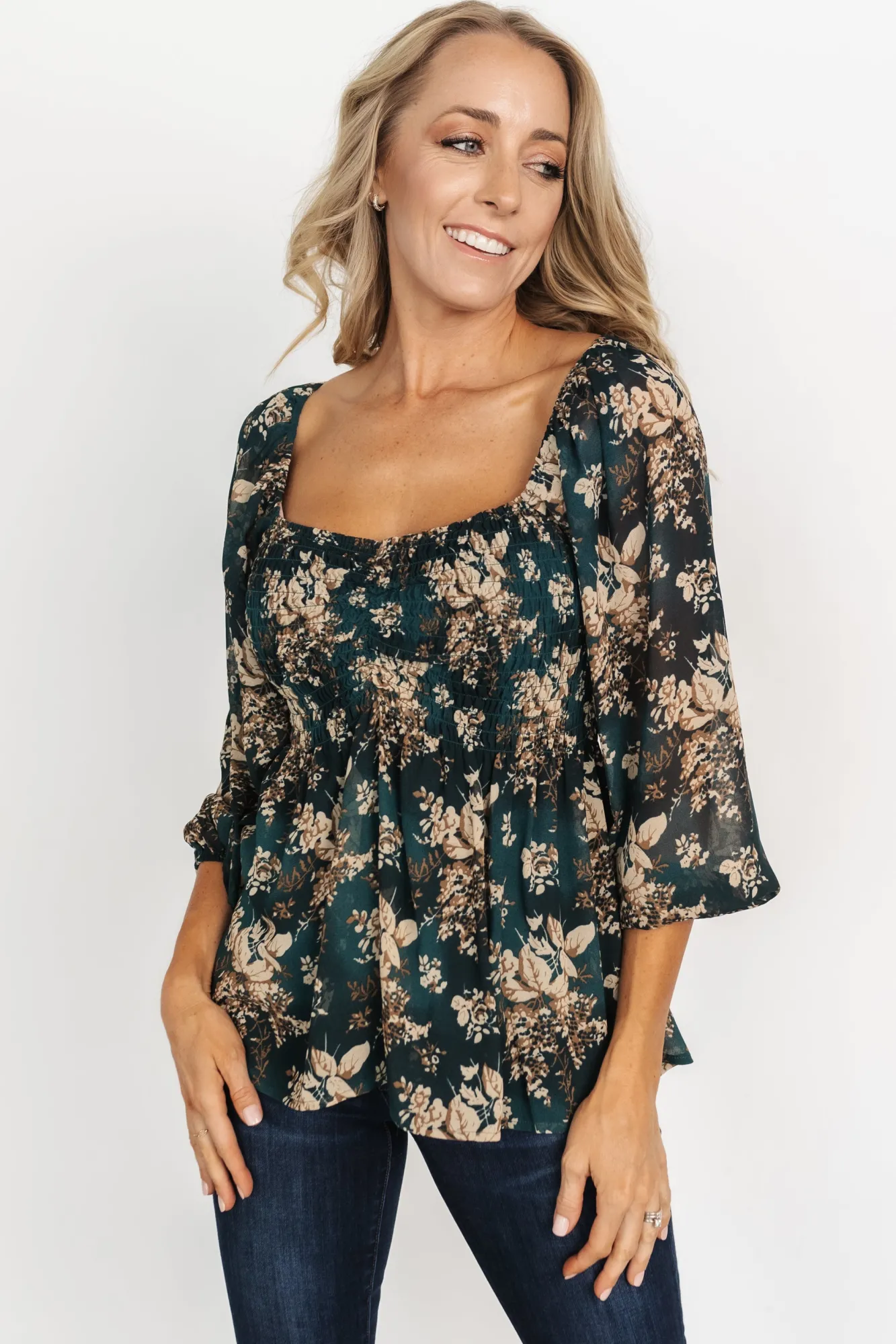 Baltic Born Fenna Smocked Top | Topaz Floral