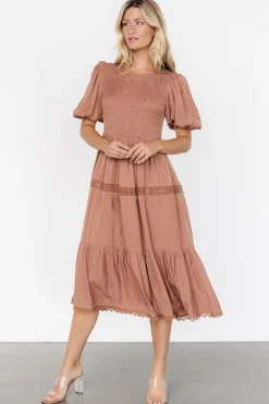 Baltic Born Finley Smocked Midi Dress | Light Copper