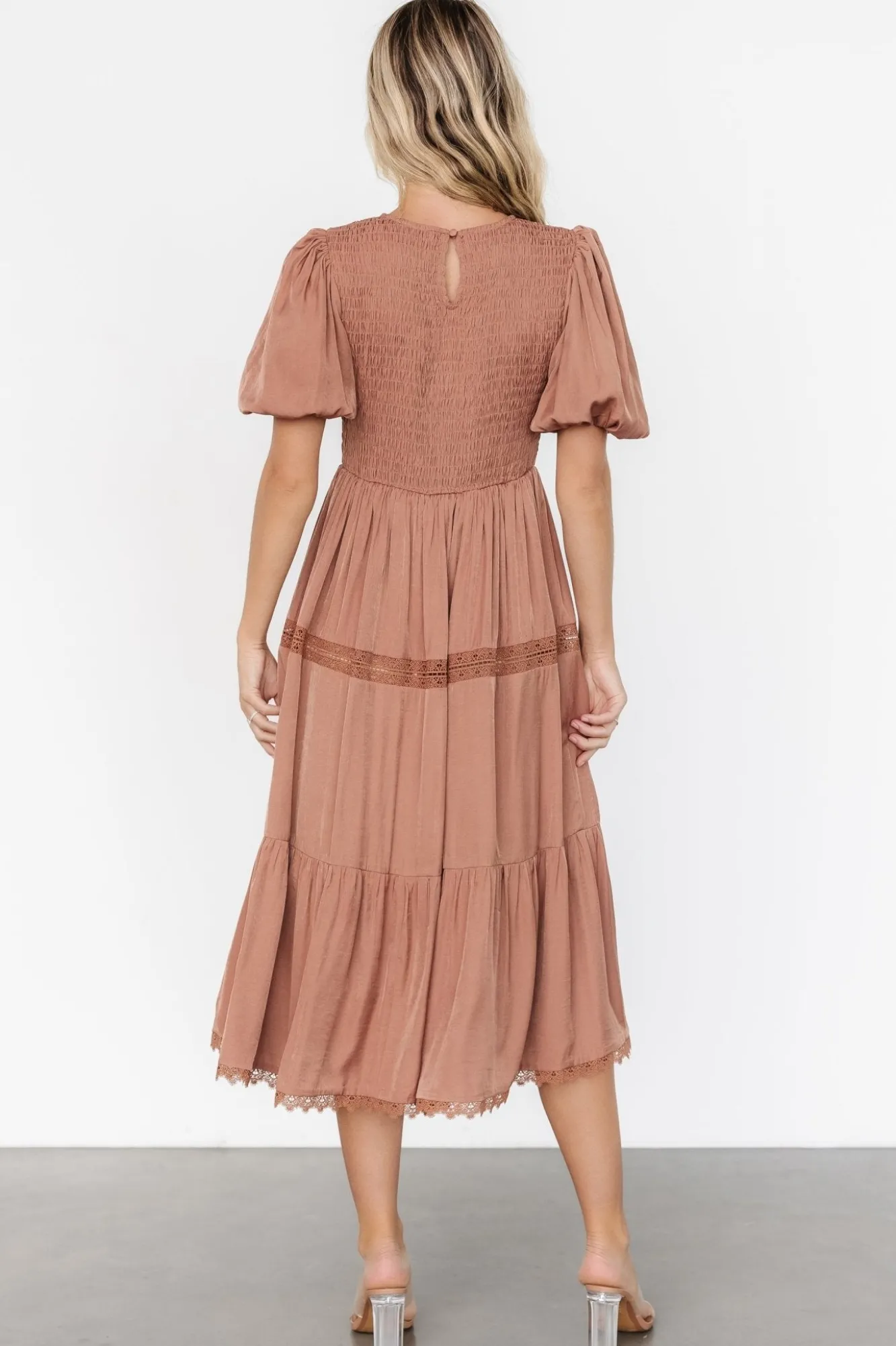 Baltic Born Finley Smocked Midi Dress | Light Copper