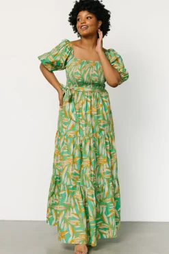 Baltic Born Forsythe Smocked Maxi Dress | Green Print