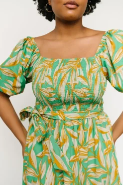 Baltic Born Forsythe Smocked Maxi Dress | Green Print