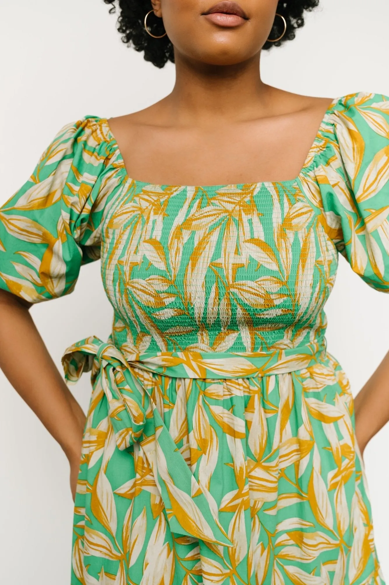Baltic Born Forsythe Smocked Maxi Dress | Green Print