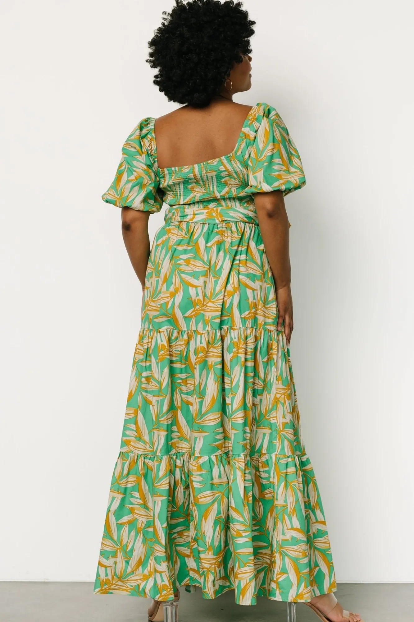 Baltic Born Forsythe Smocked Maxi Dress | Green Print