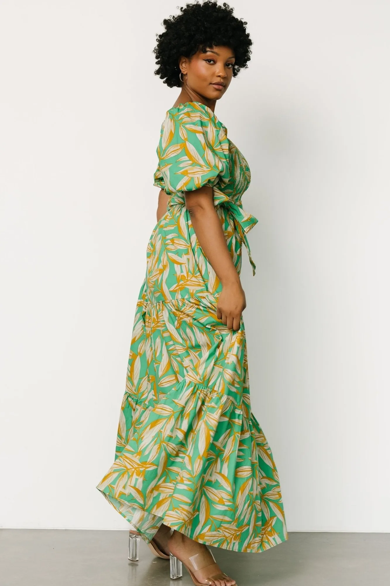 Baltic Born Forsythe Smocked Maxi Dress | Green Print