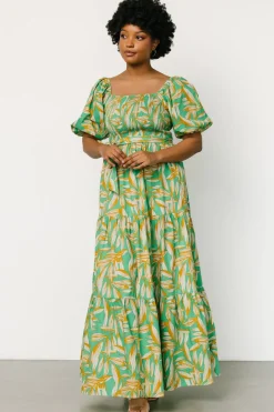 Baltic Born Forsythe Smocked Maxi Dress | Green Print