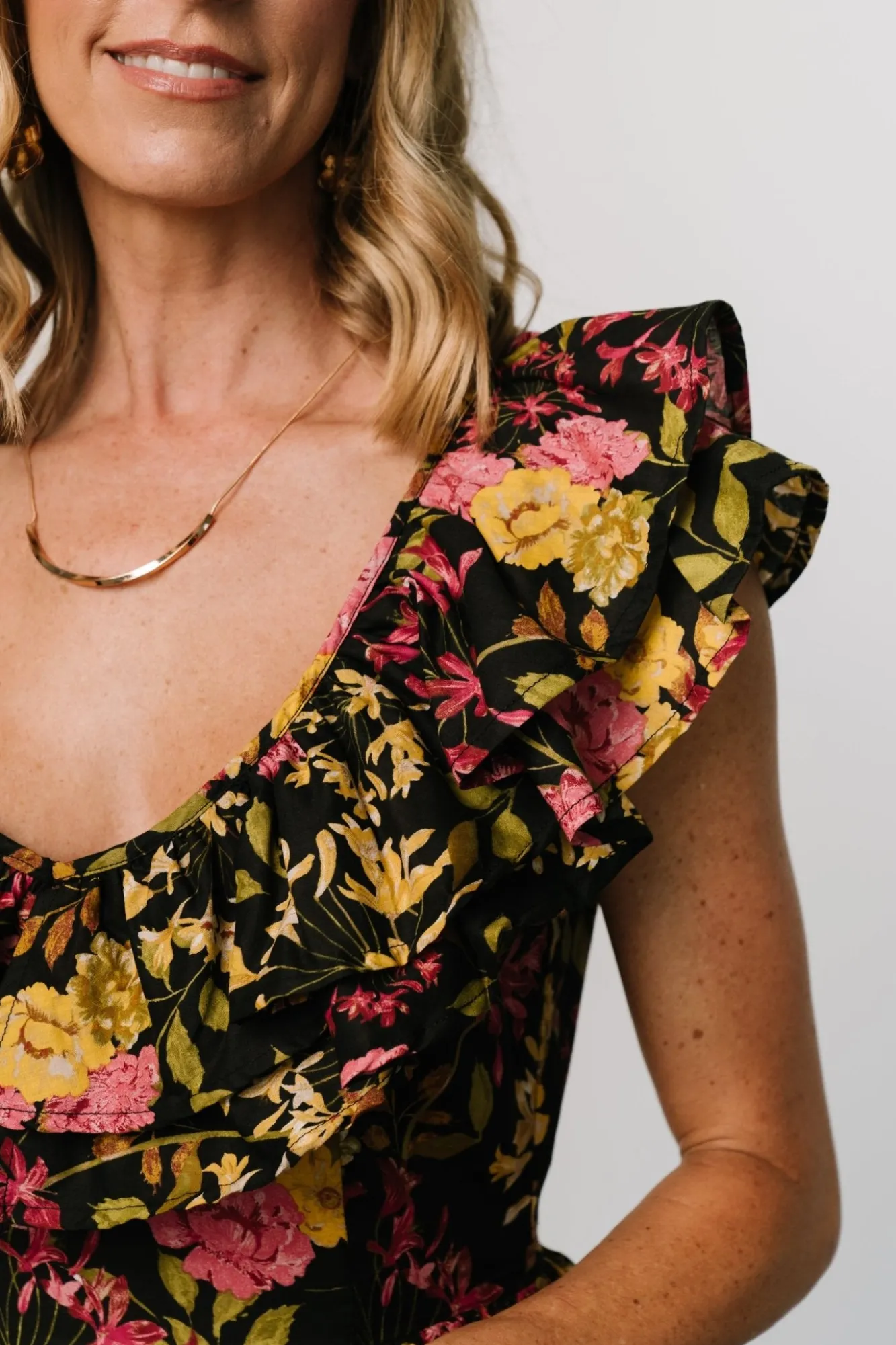 Baltic Born Francesca Tiered Maxi Dress | Black Floral