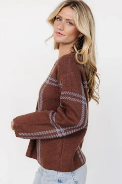 Baltic Born Francie Sweater | Brown + Blue Plaid