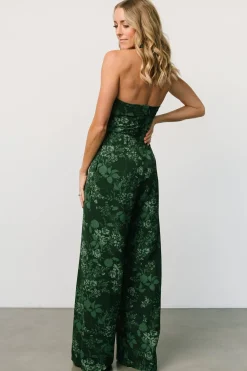 Baltic Born Freya Halter Jumpsuit | Emerald Floral