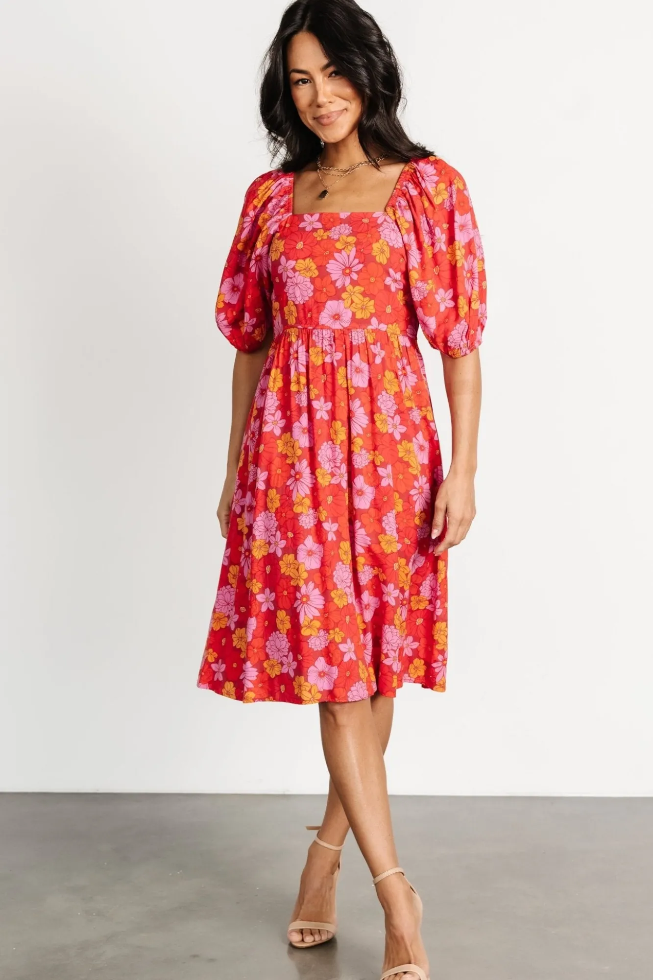 Baltic Born Gabbie Short Dress | Red Multi Floral