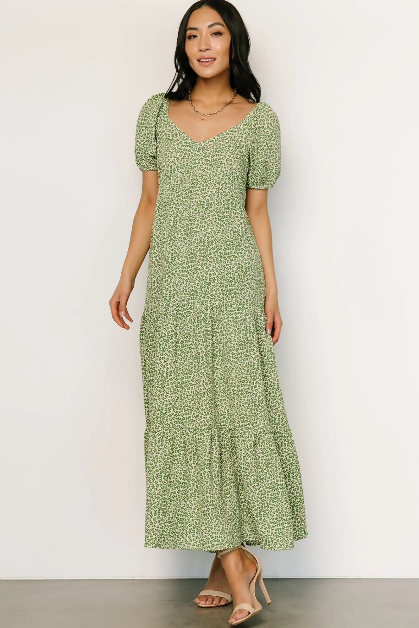Baltic Born Gables Puff Sleeve Maxi Dress | Green Multi