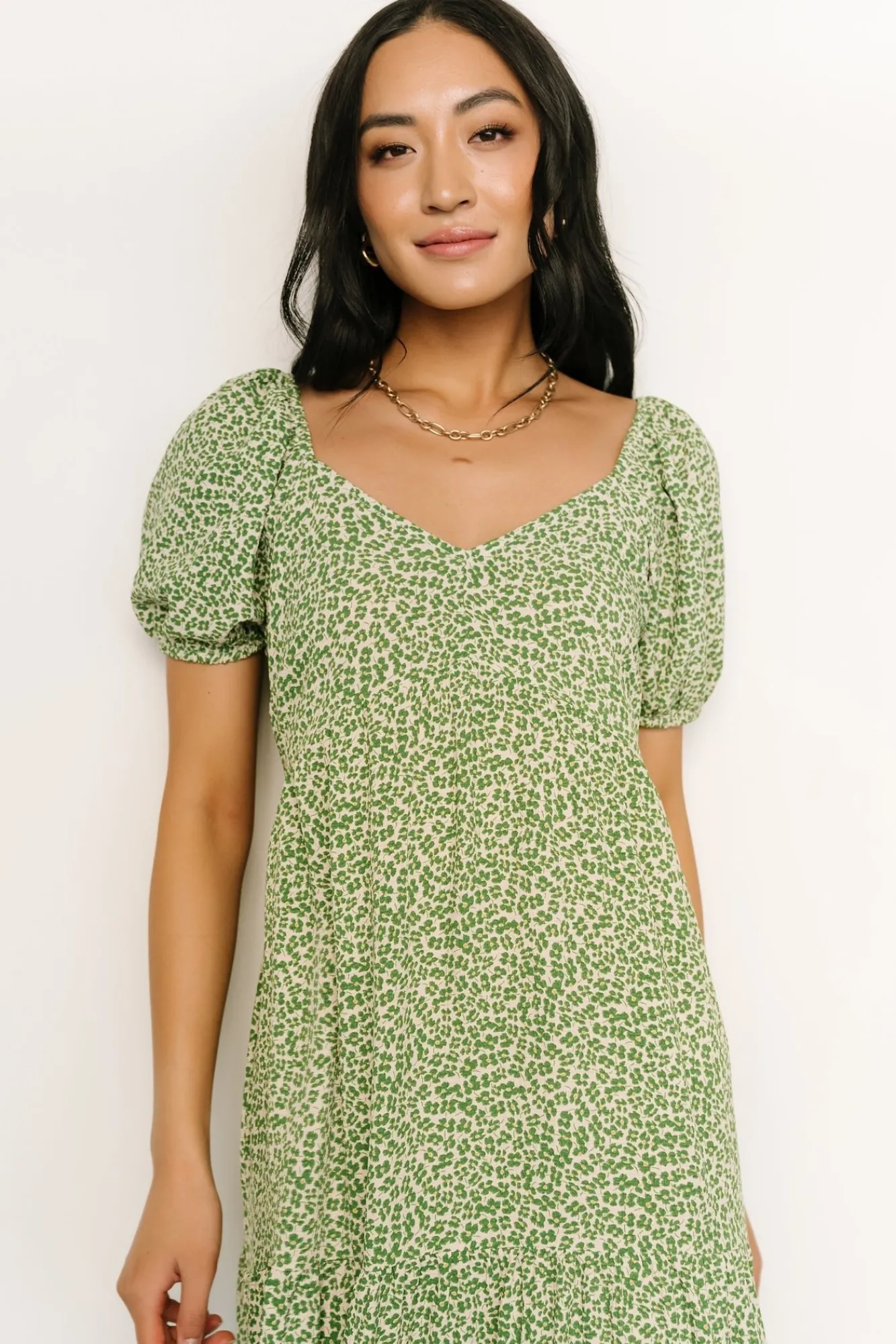 Baltic Born Gables Puff Sleeve Maxi Dress | Green Multi