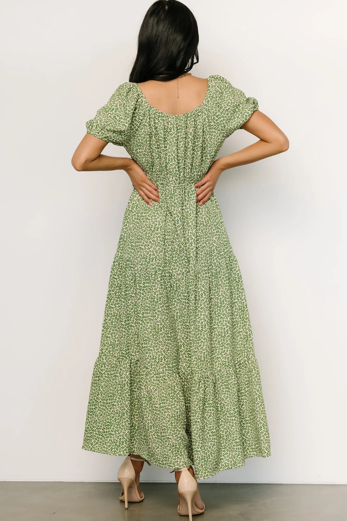 Baltic Born Gables Puff Sleeve Maxi Dress | Green Multi