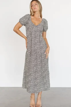 Baltic Born Gables Puff Sleeve Maxi Dress | Black Multi