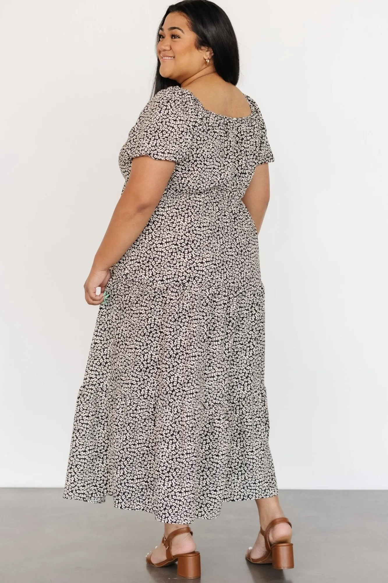 Baltic Born Gables Puff Sleeve Maxi Dress | Black Multi