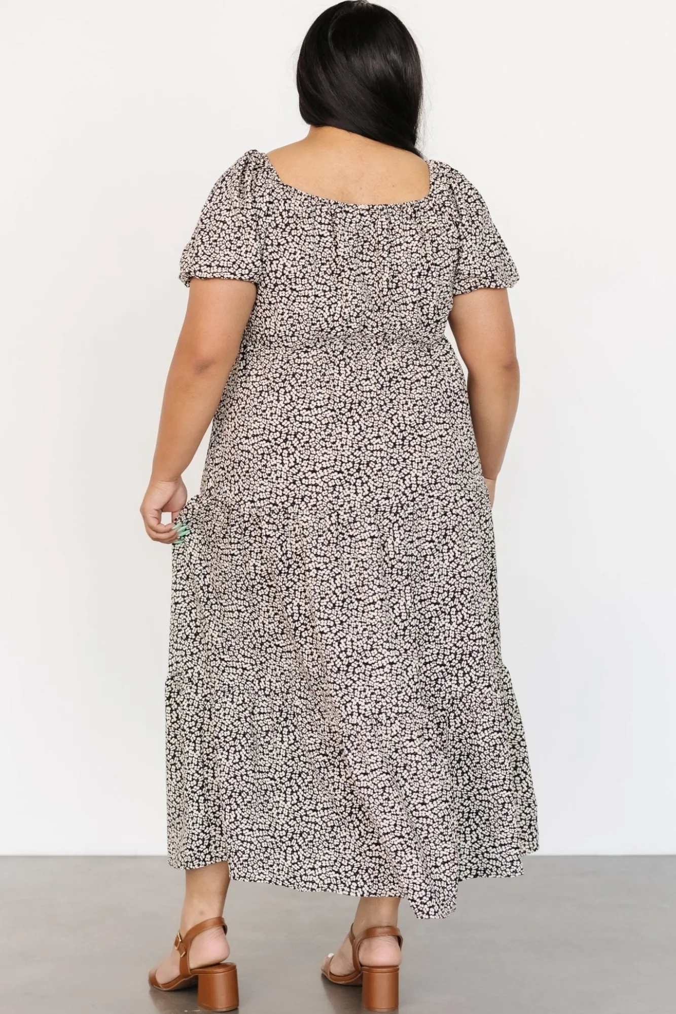 Baltic Born Gables Puff Sleeve Maxi Dress | Black Multi