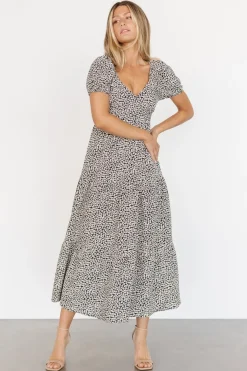 Baltic Born Gables Puff Sleeve Maxi Dress | Black Multi