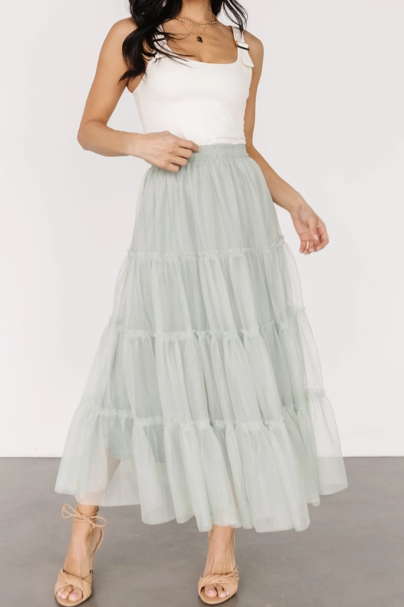Baltic Born Galena Tulle Skirt | Light Sage