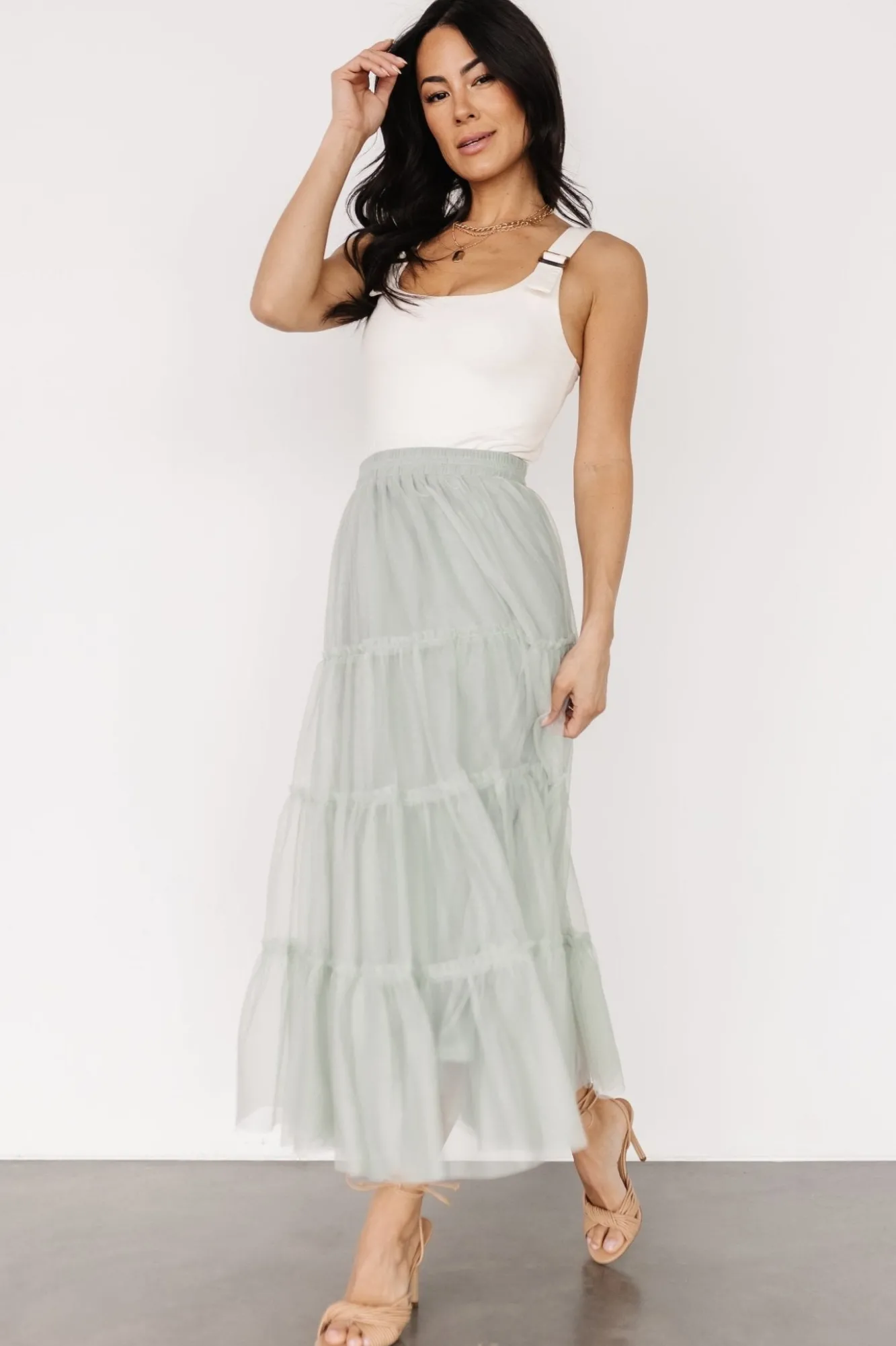 Baltic Born Galena Tulle Skirt | Light Sage