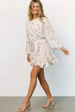Baltic Born Galia Mini Dress | Beige Floral