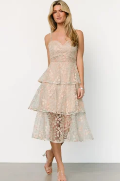 Baltic Born Georgiana Embroidered Midi Dress |