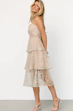 Baltic Born Georgiana Embroidered Midi Dress |