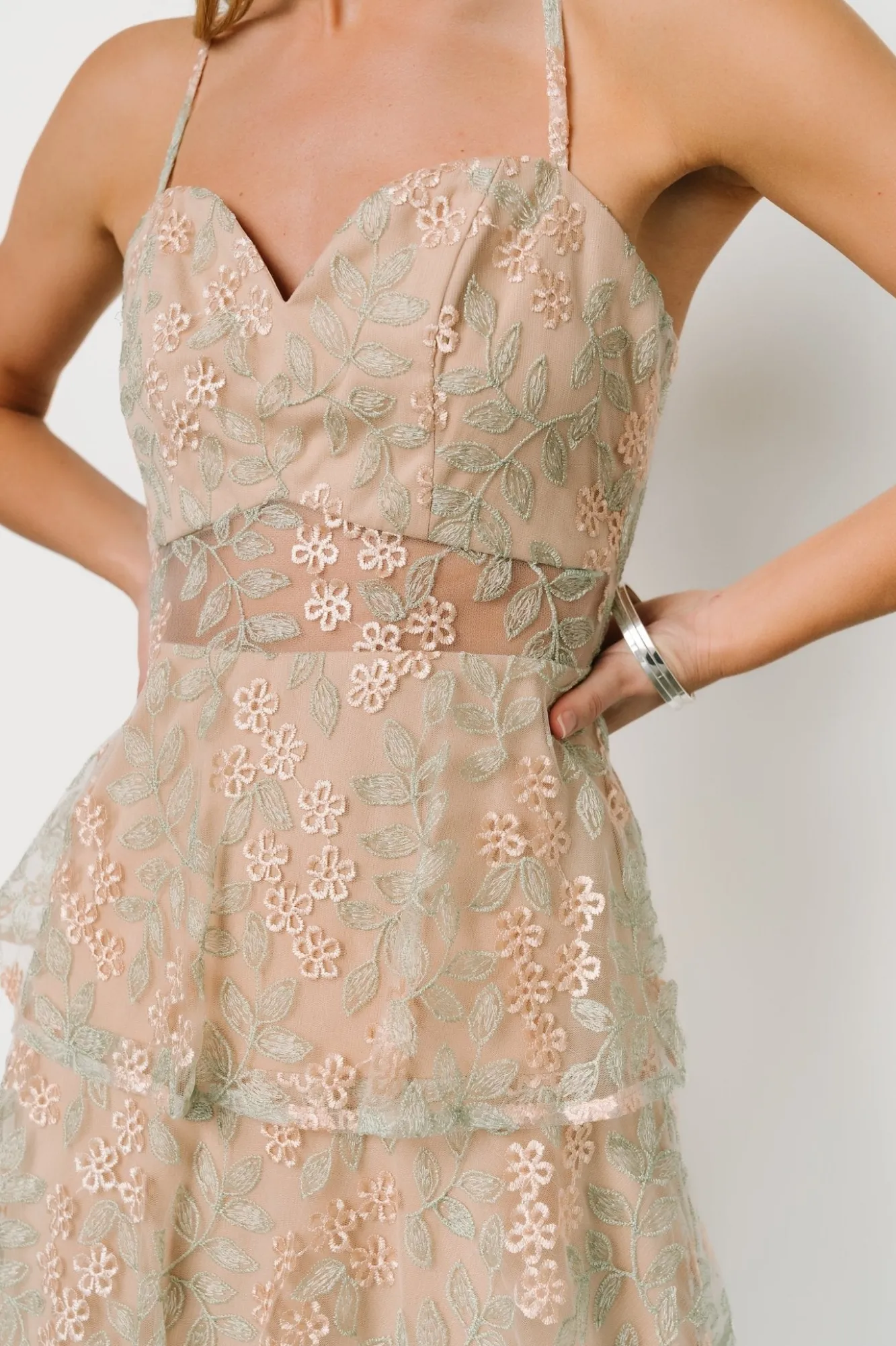 Baltic Born Georgiana Embroidered Midi Dress |