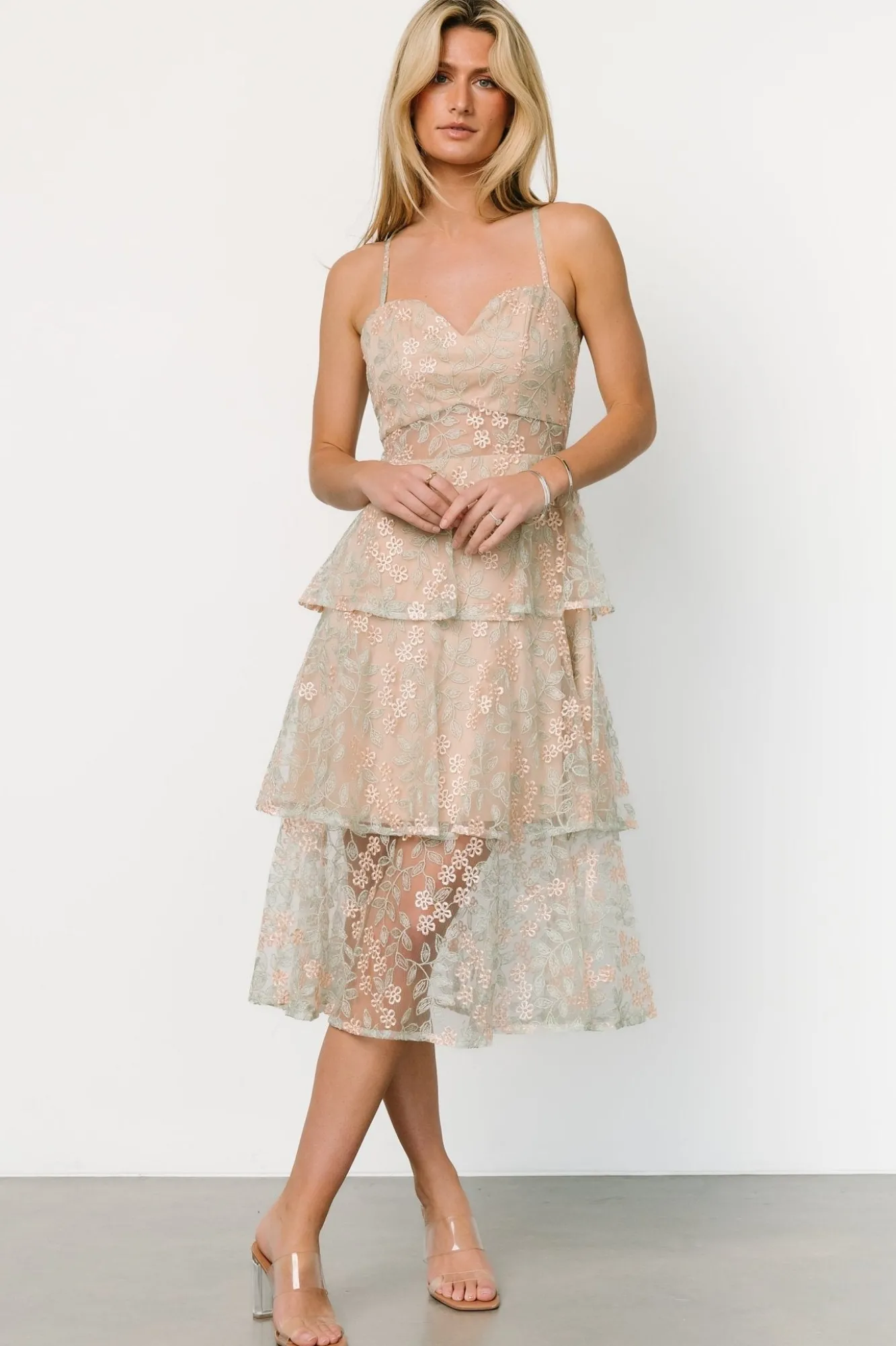 Baltic Born Georgiana Embroidered Midi Dress |