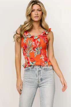 Baltic Born Gia Smocked Tank Top | Orange Multi