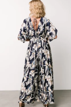Baltic Born Giada Wide Leg Jumpsuit | Navy + Off White