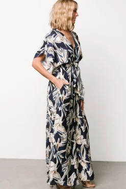 Baltic Born Giada Wide Leg Jumpsuit | Navy + Off White