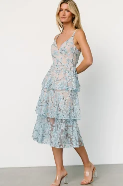 Baltic Born Giavanna Tiered Midi Dress | Dusty Blue