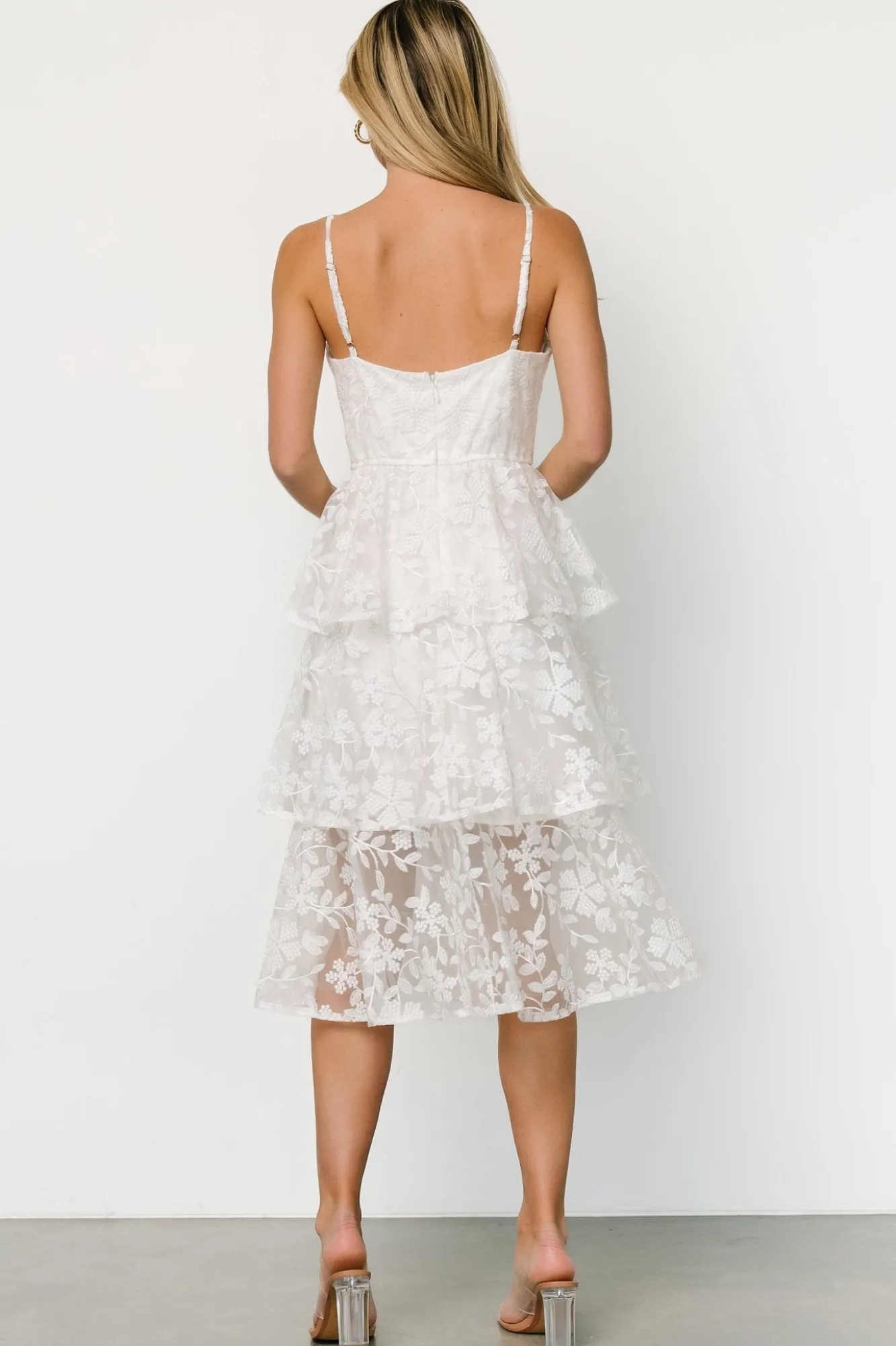 Baltic Born Giavanna Tiered Midi Dress | Off White