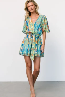 Baltic Born Gibson Romper | Blue + Green Multi