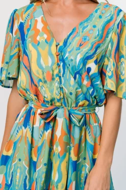 Baltic Born Gibson Romper | Blue + Green Multi