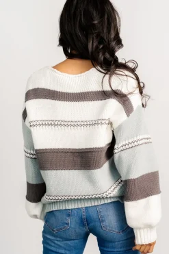 Baltic Born Glasgow Knit Sweater | Ivory Stripe